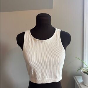 GARAGE White Ribbed Tank Top